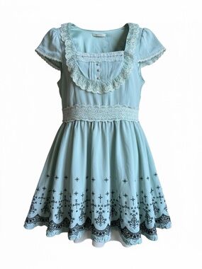 Axes Femme Women’s VTG Sage Green lace cottage core dress size Medium Japan